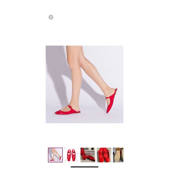 Larroude Blair Flat Mule In Red Patent Leather